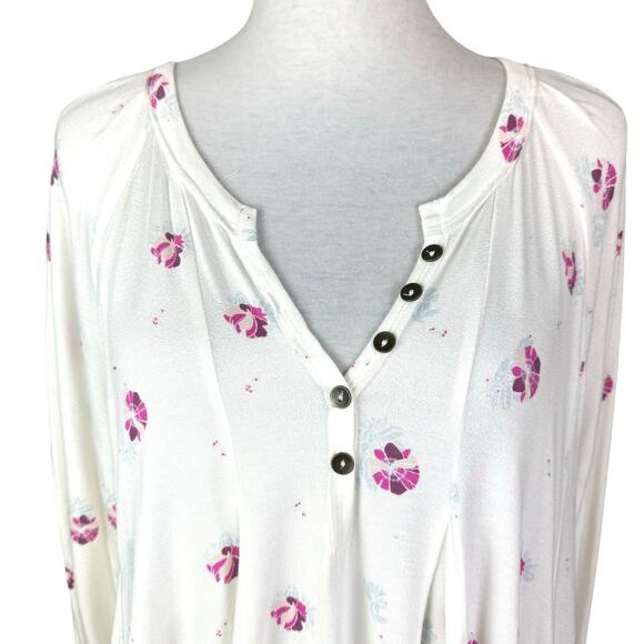 We the Free People NWT Winter Sun White Floral Pullover Long Sleeve Mini Dress - Picture 4 of 10